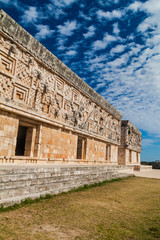 Palacio del Gobernador (Governor's Palace) building in the ruins of the ancient Mayan city Uxmal, Mexico