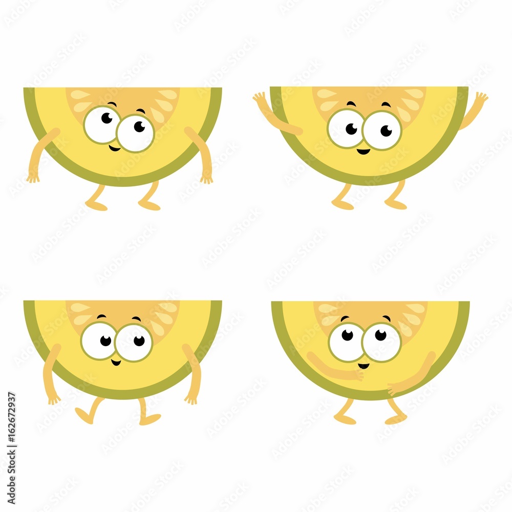 Wall mural set cartoon melons