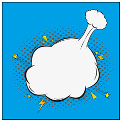 Colorful background with speech bubbles, balloons, sound, radial, dotted and halftone effects