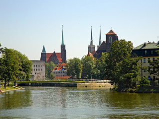 View of Ostrow Tumski in Wroclaw. Poland