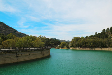Fototapeta na wymiar Conde de Guadalorce dam, in Ardales, Spain