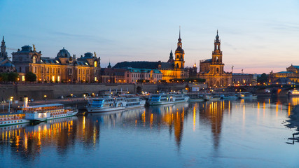 Dresden germany old town skyline on the elbe river.