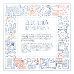 Vector doodles education frame.