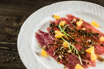 carpaccio of duck breast