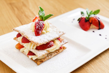dessert with strawberries