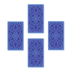 Four tarot card spread. Reverse side. Vector illustration - 162679577