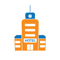 Hotel building icon isolated.