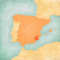 Map of Iberian Peninsula - Murcia