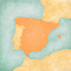 Map of Iberian Peninsula - Ceuta