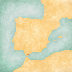 Map of Iberian Peninsula - Gibraltar