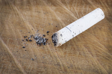Cigarette finished on the floor