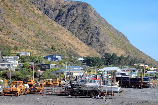 Fishing Boats At Ngawi, New Zealand