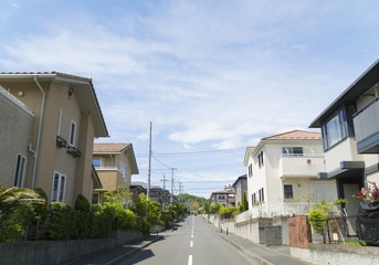 Fototapeta na wymiar 丘陵に立ち並ぶ　住宅街イメージ