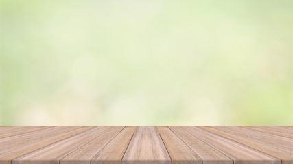 Naklejka na ściany i meble Empty wooden table with natural background,Free space for product editing