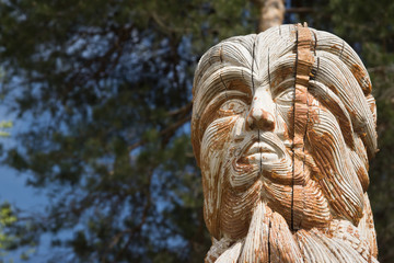 Wooden statue of the idol.