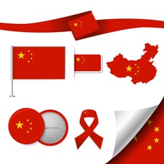 Flag with elements China