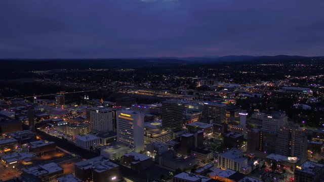 Aerial Washington Spokane June 2017 Night 4K Inspire 2 ProRes