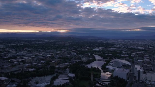 Aerial Washington Spokane June 2017 Sunrise 4K Inspire 2 ProRes