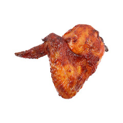 barbecue grilled chicken wing isolated on white