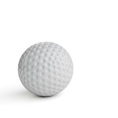 Single golf ball isolated on white background. 3D illustration.