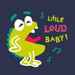 little monster scream. vector cartoon illustration © contr4