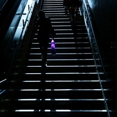 silhouettes going up the stairway