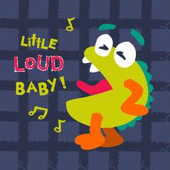 little monster scream. vector cartoon illustration