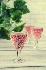 Transparent pink drink