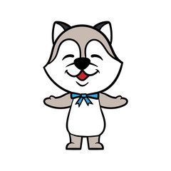 Cartoon Husky Character Vector Illustration