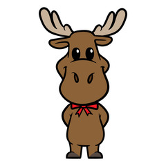Cartoon Moose Character Vector Illustration