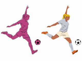 Fototapeta na wymiar illustration of soccer player, vector draw