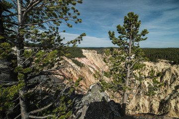 Panorama of the Grand Canyon of the Yellowstone in Yellowstone National Park, Wyoming