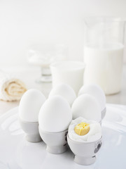 Still life air white proteinaceous breakfast - 162695968