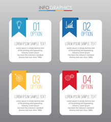 Business Info-graphic Template diagram with 4 steps multi-Color design, labels design, Vector info-graphic element, Flat style vector illustration EPS 10.