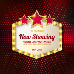 Retro marquee stylish frames with light bulbs.