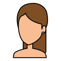 beautiful and young woman shirtless character vector illustration design