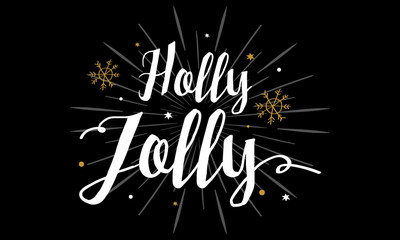 holly jolly black background 01