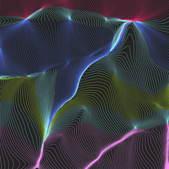 Wavy abstract graphic design, vector background.