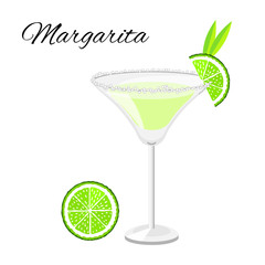 Margarita cocktail  isolated on white