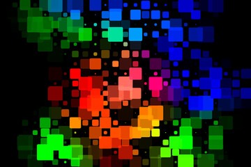 Black green blue red pink glowing various tiles background