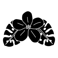 tropical flower decorative icon vector illustration design