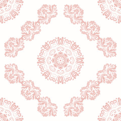 Oriental classic pink pattern. Seamless abstract background with repeating elements. Orient background