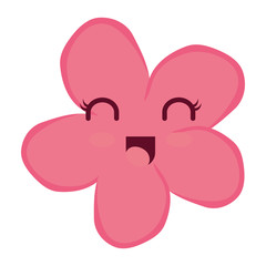 tropical flower decorative kawaii character vector illustration design