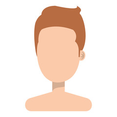 young man shirtless avatar character vector illustration design