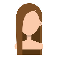 beautiful and young woman shirtless character vector illustration design