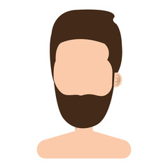 young man shirtless avatar character vector illustration design