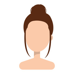 beautiful and young woman shirtless character vector illustration design