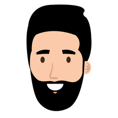 young man head avatar character vector illustration design
