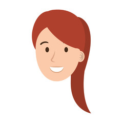 beautiful and young woman head character vector illustration design
