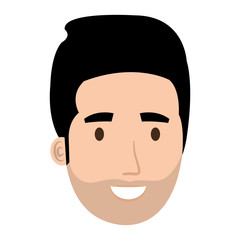 young man head avatar character vector illustration design
